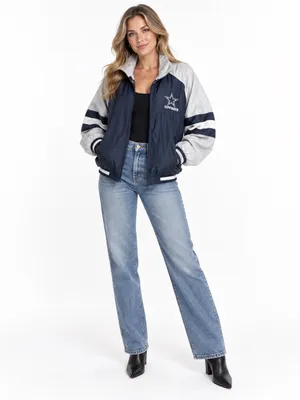 Vintage Locker Line Dallas Cowboys Windbreaker Jacket Navy White L NFL thumbnail 5
