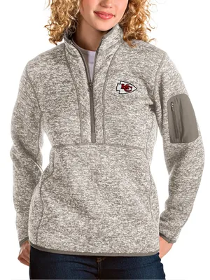 Antigua Kansas City Chiefs Fortune Half-Zip Pullover Oatmeal Large Football NFL thumbnail 1