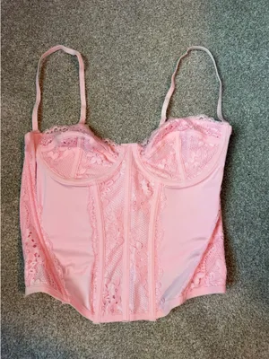 Forever 21 Pink Lace Corset Tank Top thumbnail 1