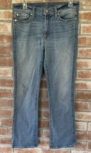 7 For All Mankind Cropped Bootcut Jeans Size 28 thumbnail 1