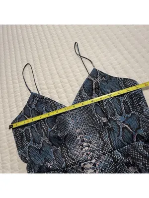 Lovers + Friends Blue Snakeskin Print Mini Cocktail Dress Strapless Sz S Small thumbnail 4