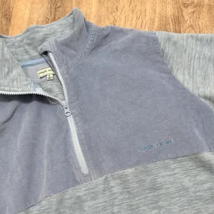 Simply Southern | Women's Grey Heather Lavender Corduroy Pullover Quarter Zip, L thumbnail 4