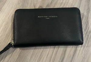 Adrienne Vittadini Black Wristlet Wallet 7.5”x4” thumbnail 1
