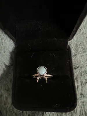 Women’s Stainless Steel Silver Faux Turquoise Ring Size 6 thumbnail 1