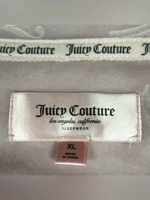 Juicy Couture Size XL Pink Velour All Over Logo Pajama Set thumbnail 3