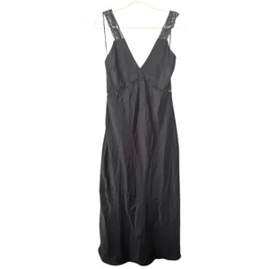 THE DROP‎ Valentina Lace Trimmed Slip Maxi Dress Black NWT Small thumbnail 2