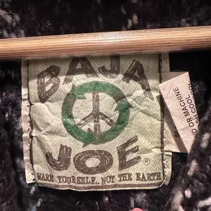 Baja Joe Black Gray Mexican Rug Pullover Hooded Sweater Size Small‎ thumbnail 3