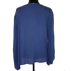 Volcom Peaceazy Blue Blouse Women's Size M thumbnail 5