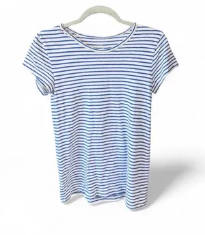 J Crew ‘Painter Tee’ Blue & White Striped T-Shirt Sz S 100% Cotton thumbnail 1