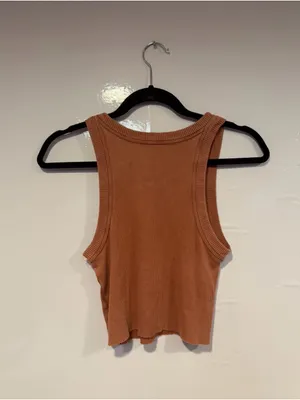 Aerie cropped Ribbed Tank Top‎ in Rust thumbnail 3