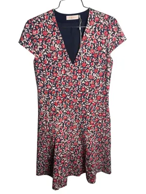 Tory Burch Calico Fit & Flare Floral Ponte Dress S thumbnail 3