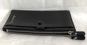 Black Faux Leather Zip Wallet thumbnail 3