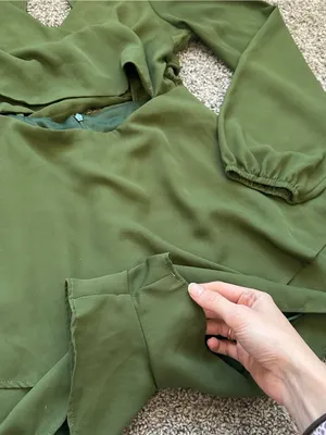 Le Lis Olive Green Long-Sleeve Wrap Romper thumbnail 6