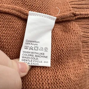 SHEIN Slouchy Sweater Cropped Oversized 3/4 Sleeve Size Large L Orange‎ thumbnail 4