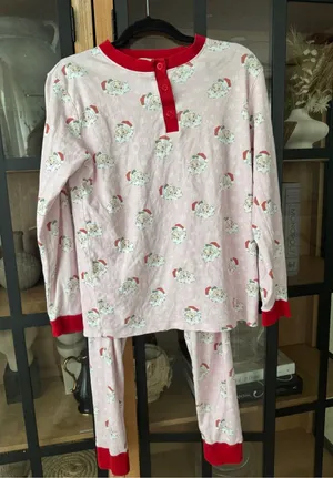 Smockingbird Pajamas set Vingage Santa pima cotton Christmas long sleeve pants thumbnail 1