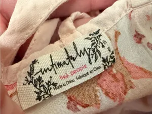 Free People Intimately Voile Floral Slip Mini Tunic Dress Peach XS Boho Rayon thumbnail 3