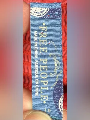Free People Blue Label on Red Fabric thumbnail 3