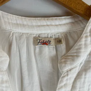 Faherty White Organic Cotton Gauze Tiered Bell Sleeve Mini Dress Small thumbnail 3