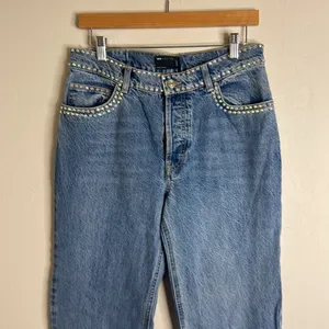 ASOS design Women's Blue Jeans‎ with Studded gem Details size 28 cute spring thumbnail 2
