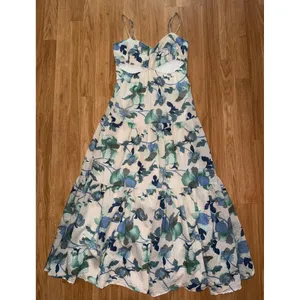 Hello Molly Blue Floral Cut Out Tiered Maxi Dress Small US 4 Summer Wedding Boho thumbnail 2