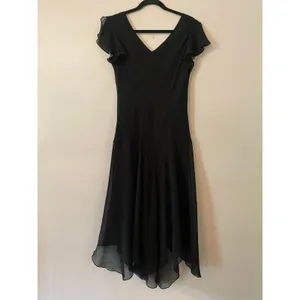 Cato Y2K Black Whimsygoth Fairycore Sheer Layered Midi Dress V-neck Women's 10 thumbnail 6