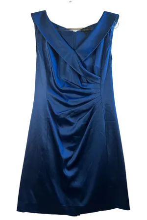 Tahari Arthur S. Levine Royal Blue Satin Ruched Cocktail Dress Sz‎ 14 Evening thumbnail 1