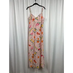 Petal&Pup Pink Fruit Print Frutti Tutti Maxi Slip Dress Sz.XL thumbnail 5