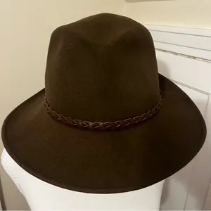 Brown Fedora Hat 100% Wool Made in USA small thumbnail 2