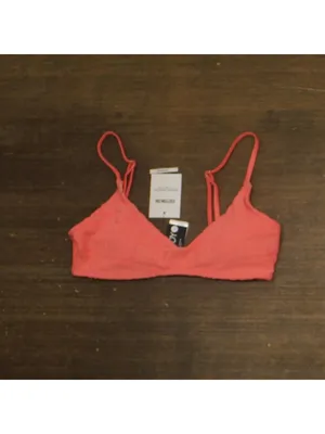 NWT Cotton On Super Scoop-Neck Bikini Top Swim Shell Pink Terry Jacquard XS thumbnail 4