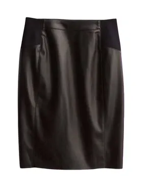 VERO MODA Black Faux Leather Pencil Skirt thumbnail 1