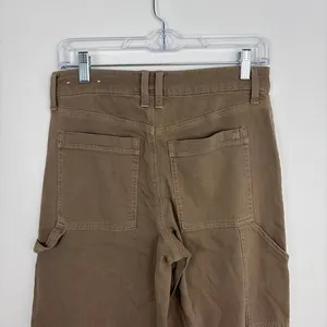 American Eagle Stretch Baggy Wide Leg Cargo Pants Brown High Rise Carpenter 2 thumbnail 6