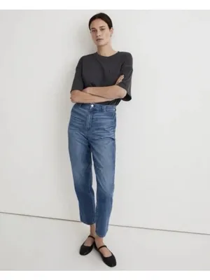 Madewell High Rise Cropped Tapered Leg Jeans in Ventnor Wash Size 30 thumbnail 3