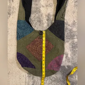 The Winding Road Black Cotton CrossBody Purse thumbnail 4