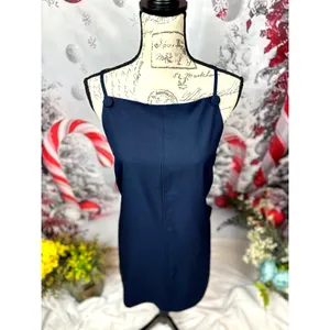 Lulu's Chic Ease Sleeveless Apron Mini Dress Navy Blue XL thumbnail 12