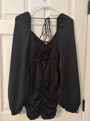 Lucy in the Sky Dress Homecoming Black Sparkly thumbnail 3