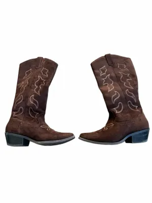 Soda Women’s Brown Suede Western Mid-Calf Boots thumbnail 2
