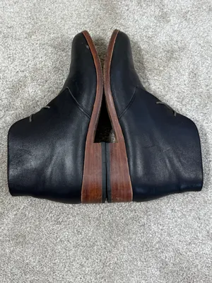 Nisolo Isa Chukka Boots Leather Oxford Block Heels in Black 7.5 thumbnail 12