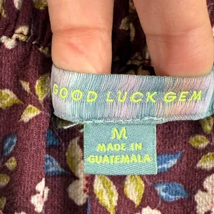 Good Luck Gem Floral A Line Skirt Button Accent Burgundy Midi Cottagecore Womens thumbnail 7