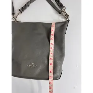 Coach Abby Duffle Gray Pebble Leather Shoulder Crossbody Bag thumbnail 7