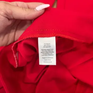 Talbots Women's 8 Wide Leg Ponte Pants Bright Cherry Red Patch Pockets High-Rise thumbnail 6
