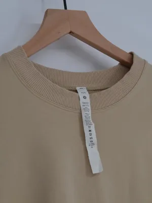 Lululemon Cropped Crewneck Sweatshirt Balloon Sleeve Tan XS/S thumbnail 4
