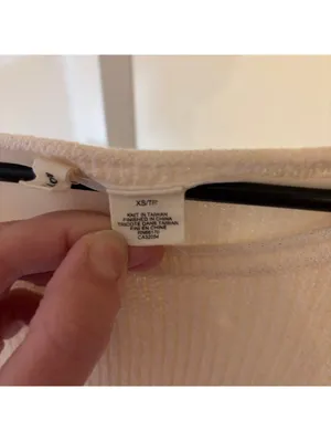 Anthropologie Moth EUC Women's Cream Marled Knit Split Back Chiffon Sweater XS thumbnail 3