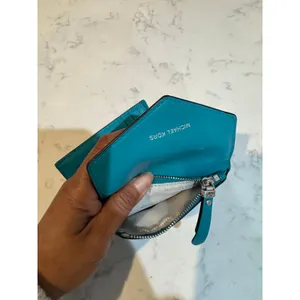 Michael Kors leather small envelope wallet snap closure turquoise 2017 preppy thumbnail 14