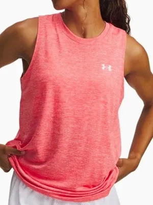 Under Armour Women's Tech Twist Tank Top Venom Red & White size Small. thumbnail 1
