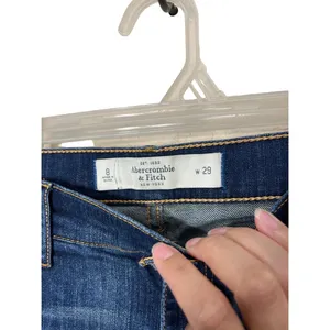 Abercrombie & Fitch Blue Rolled Hem 5 Pocket Button Fly Denim Shorts‎ Size 8 W29 thumbnail 2