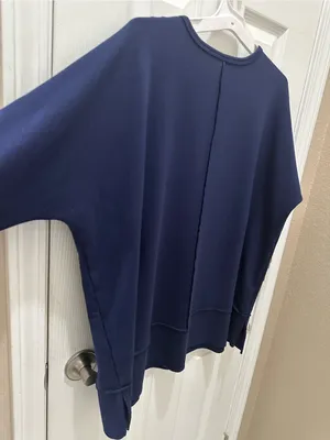 SPANX® Perfect Length Dolman Sleeve Top size Large Navy thumbnail 8