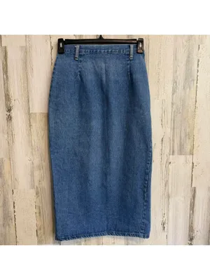 Vintage 90s America America Women's Small Denim Midi Skirt High Waist Skirt thumbnail 8