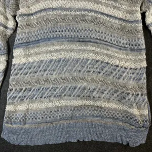 Abercrombie & Fitch Blue Striped Knit Hoodie Sweater XS/S Boho Pullover thumbnail 13