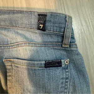 7 For All Mankind Gwenevere Ankle Skinny Blue Jeans raw hem size 24 thumbnail 7