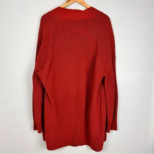 Lululemon Merino Wool Blend Ribbed Long Wrap Sweater Cardigan Cayenne Size 10 thumbnail 7